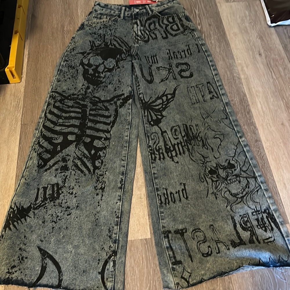 Gothic wide leg jeans